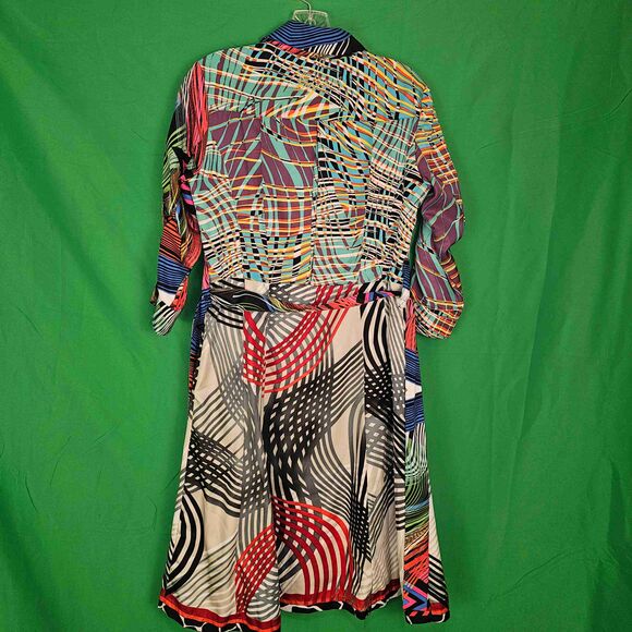 Desigual Womens Gracey‎ Multicolor Tie Belt Shirt Dress Bold 38 Small 6 - Picture 2 of 7